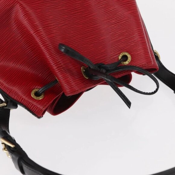 LOUIS VUITTON Epi Petit Noe Shoulder Bag Bicolor Black Red - Picture 11 of 15